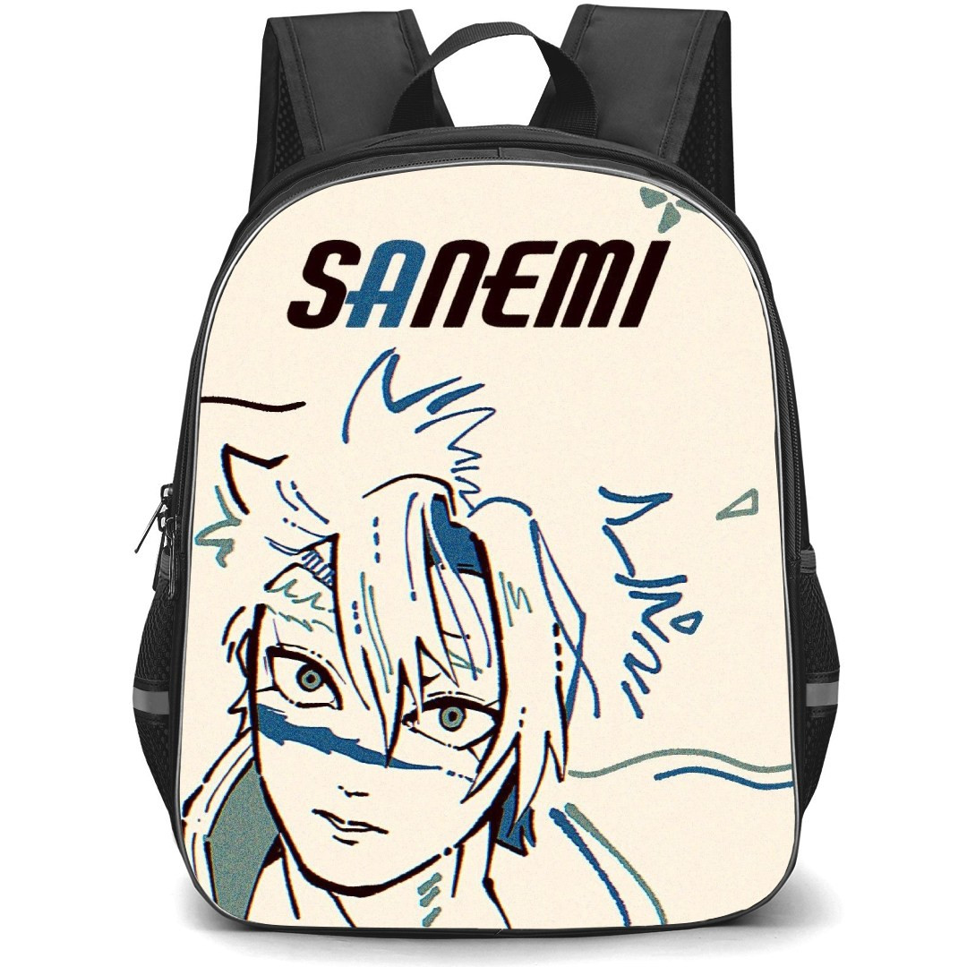 Demon Slayer Sanemi Shinazugawa Backpack StudentPack - Sanemi Shinazugawa Illustration On White Background