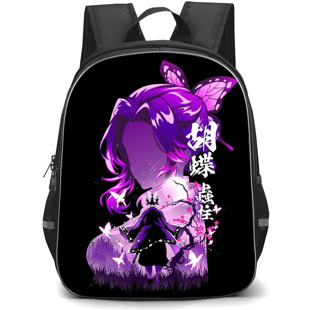 Demon Slayer Shinobu Kocho Backpack StudentPack - Shinobu Kocho Back Minimalist Background