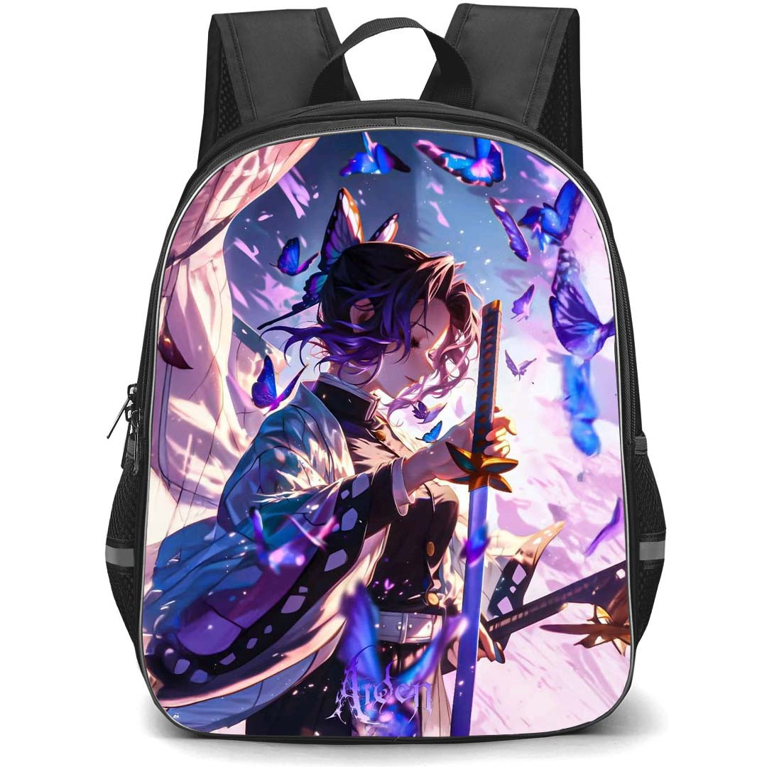Demon Slayer Shinobu Kocho Backpack StudentPack - Shinobu Kocho Closed Eyes Drawing Sword
