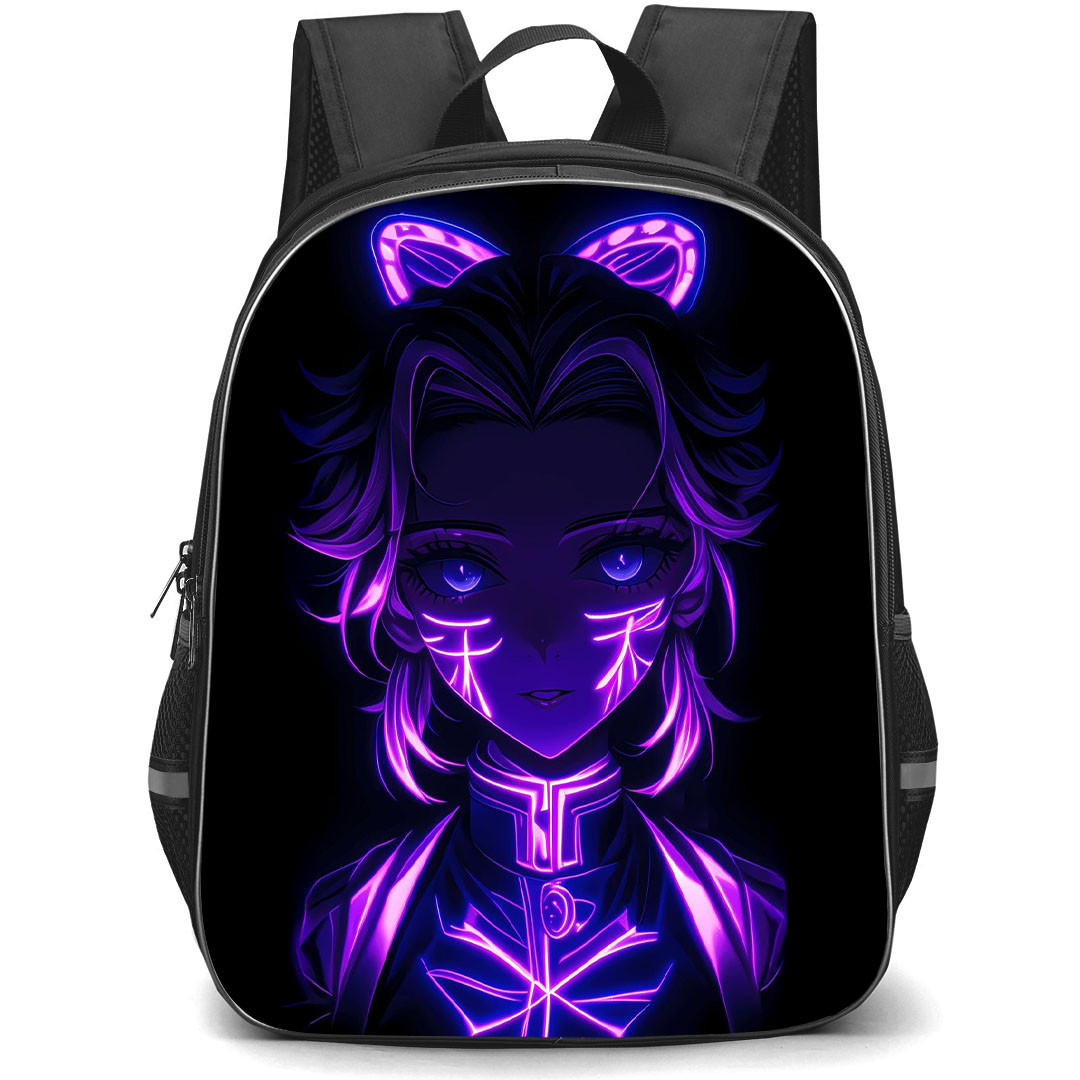 Demon Slayer Shinobu Kocho Backpack StudentPack - Shinobu Kocho Line Art Glowing Face