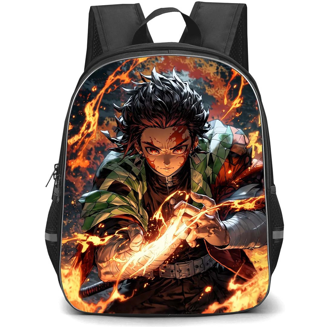 Demon Slayer Tanjiro Kamado Backpack StudentPack - Tanjiro Kamado Cursing Fire