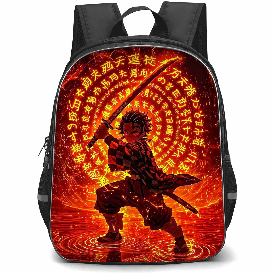 Demon Slayer Tanjiro Kamado Backpack StudentPack - Tanjiro Kamado Japanese Characters In Circles