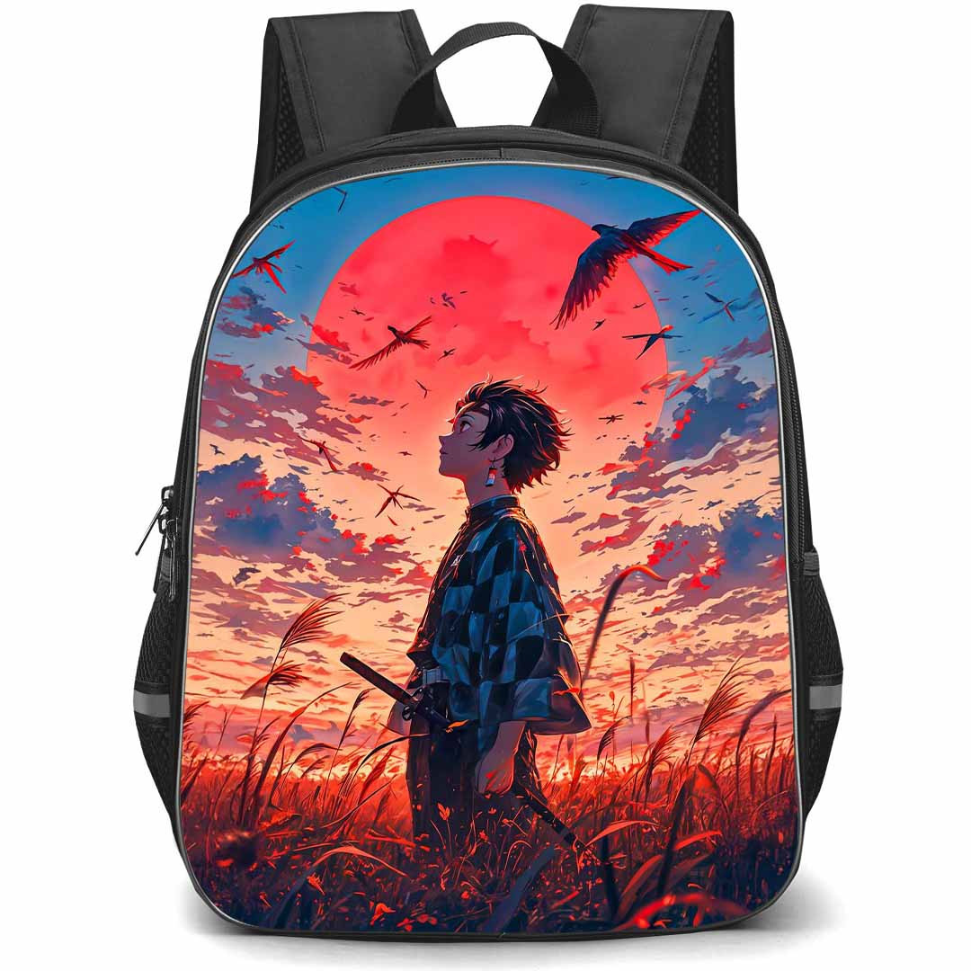Demon Slayer Tanjiro Kamado Backpack StudentPack - Tanjiro Kamado Looking Up In The Field