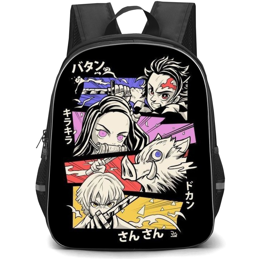 Demon Slayer Backpack StudentPack - Team Tanjiro Attack Mode Cartoon Art