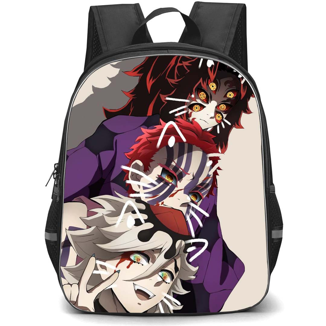 Demon Slayer Backpack StudentPack - Demon Slayer Upper Moon Three Portrait Sticker Art
