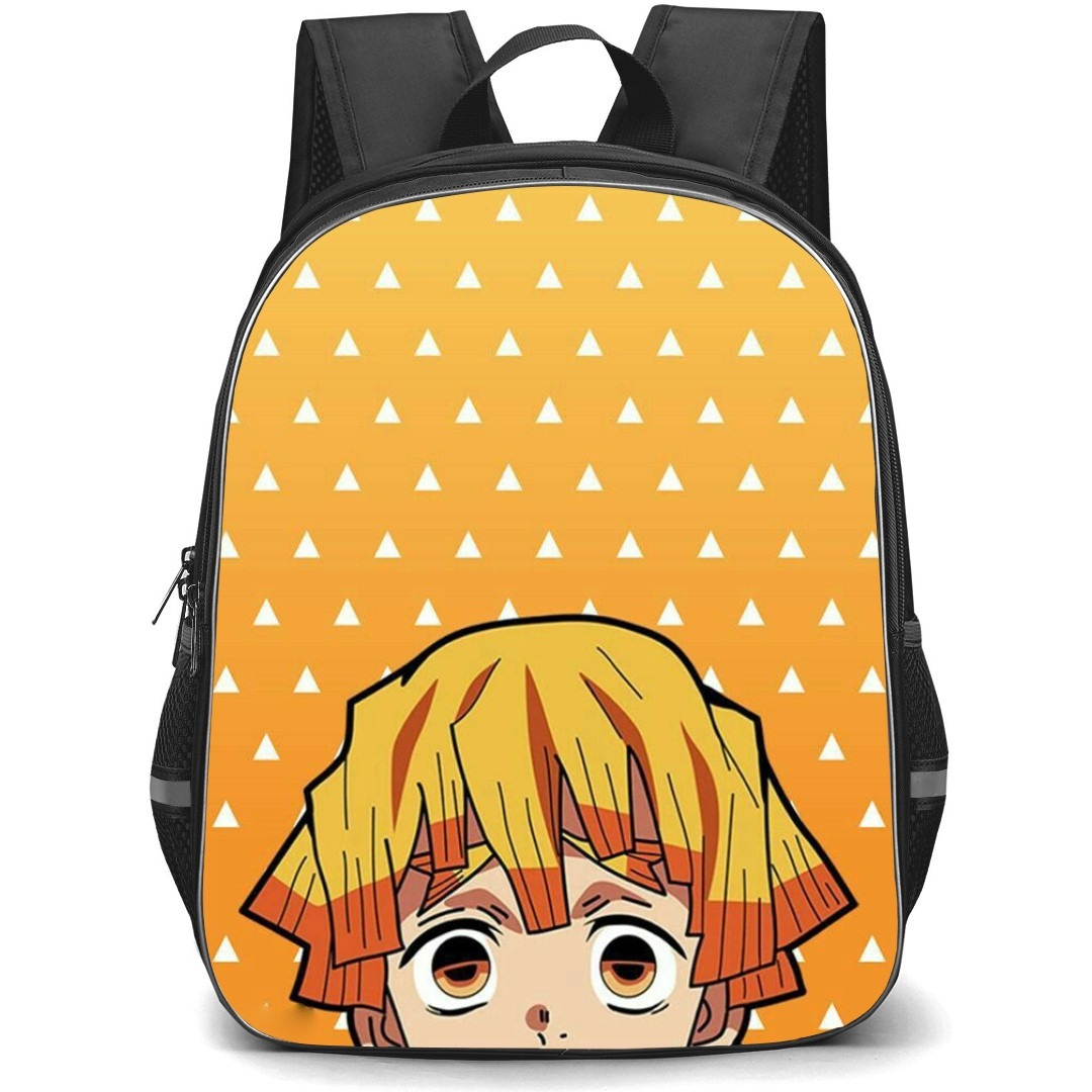 Demon Slayer Zenitsu Agatsuma Backpack StudentPack - Zenitsu Agatsuma Avatar On Symbol Background