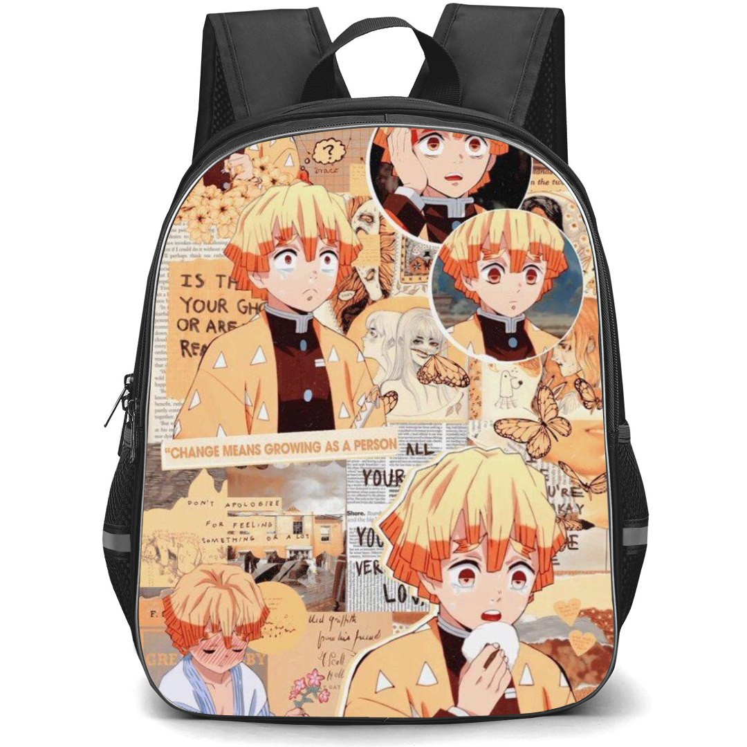 Demon Slayer Zenitsu Agatsuma Backpack StudentPack - Zenitsu Agatsuma Collage