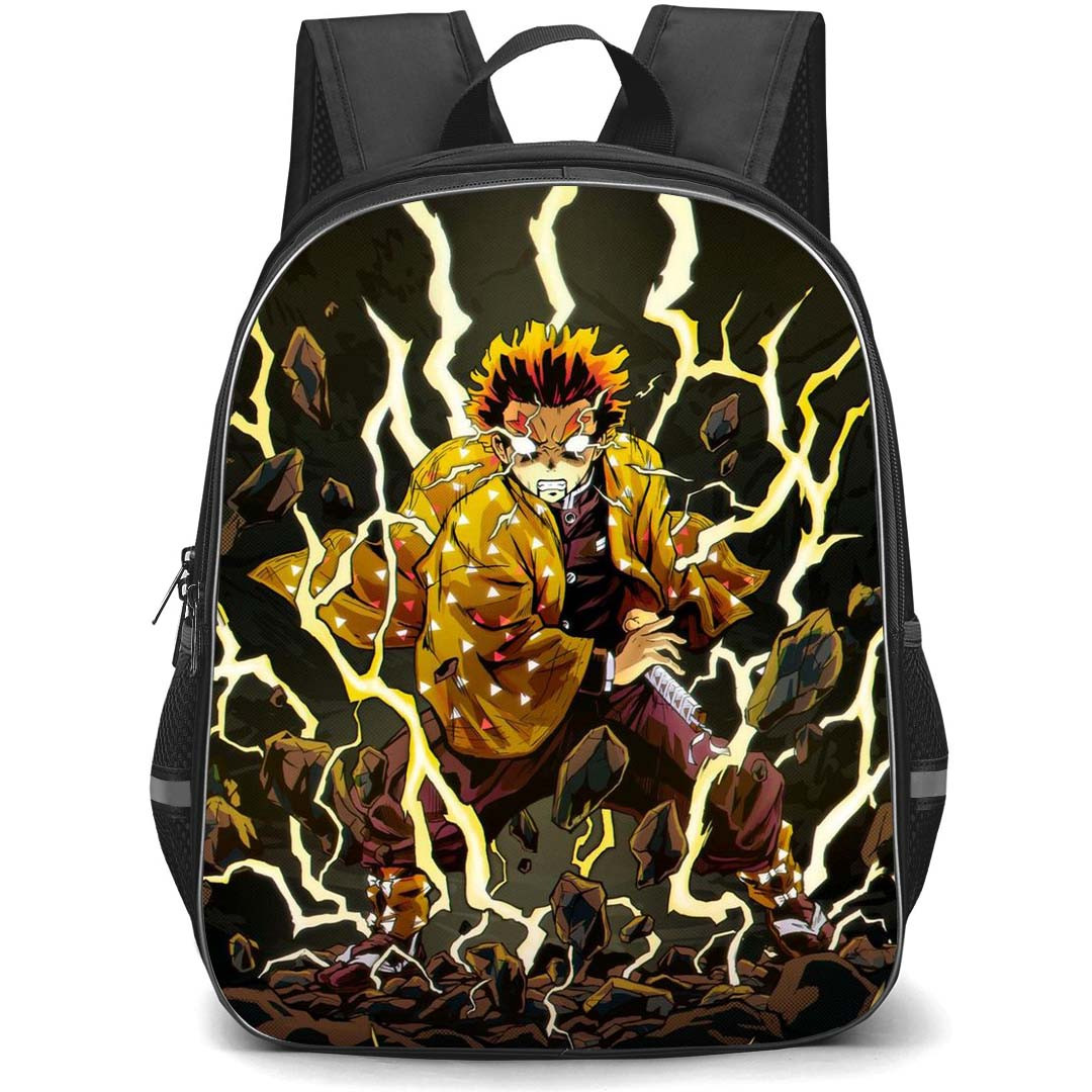 Demon Slayer Zenitsu Agatsuma Backpack StudentPack - Zenitsu Agatsuma Floating Rocks Gaining Power