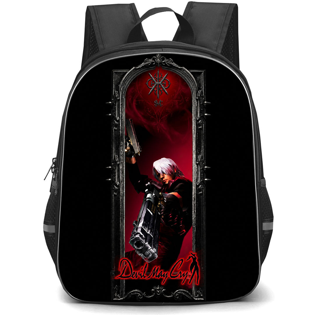 Devil May Cry Dante Backpack School Bag StudentPack - Dante Aiming A Gun Game Cover Art