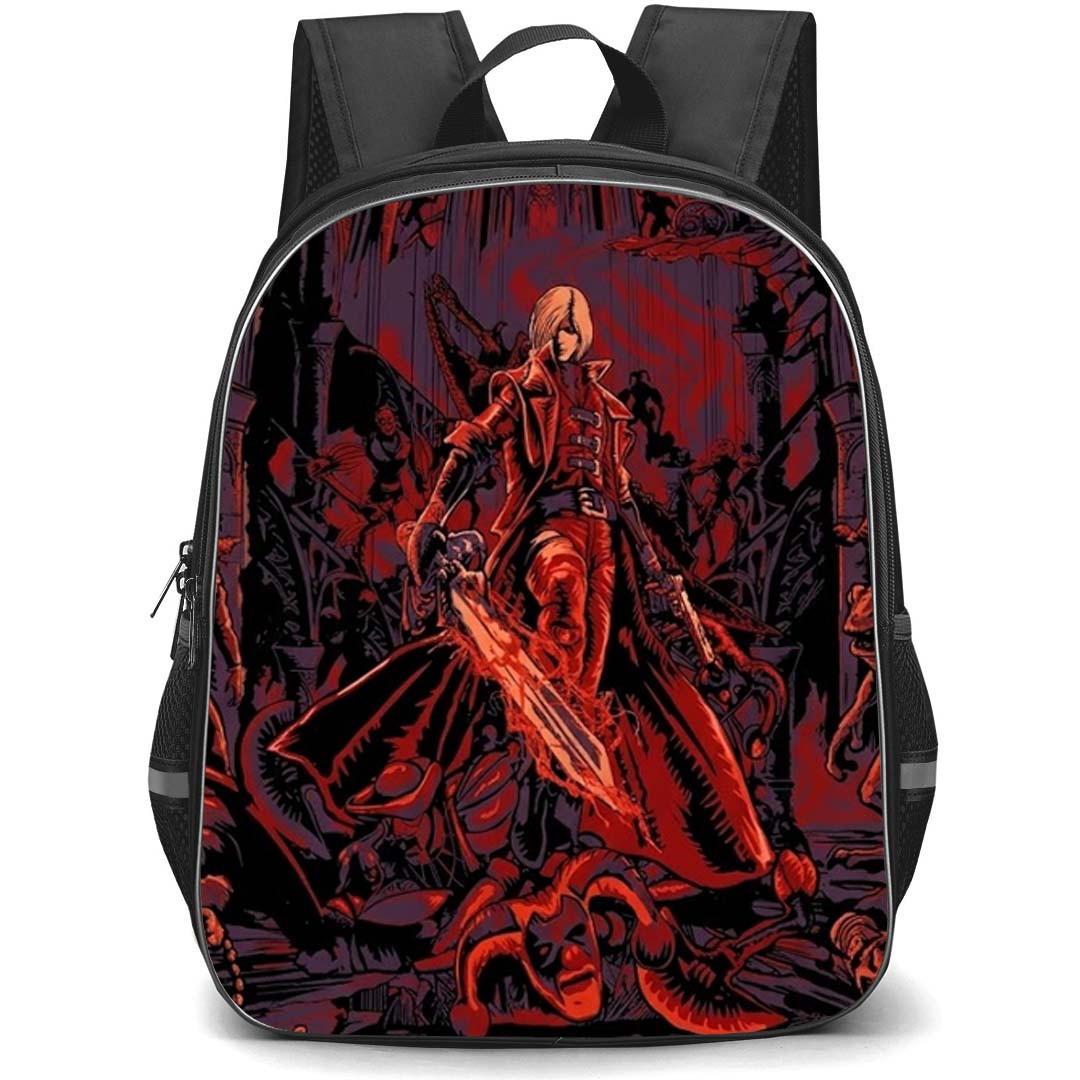 Devil May Cry Backpack School Bag StudentPack - Devil May Cry Fierce Illustration Art Game Poster