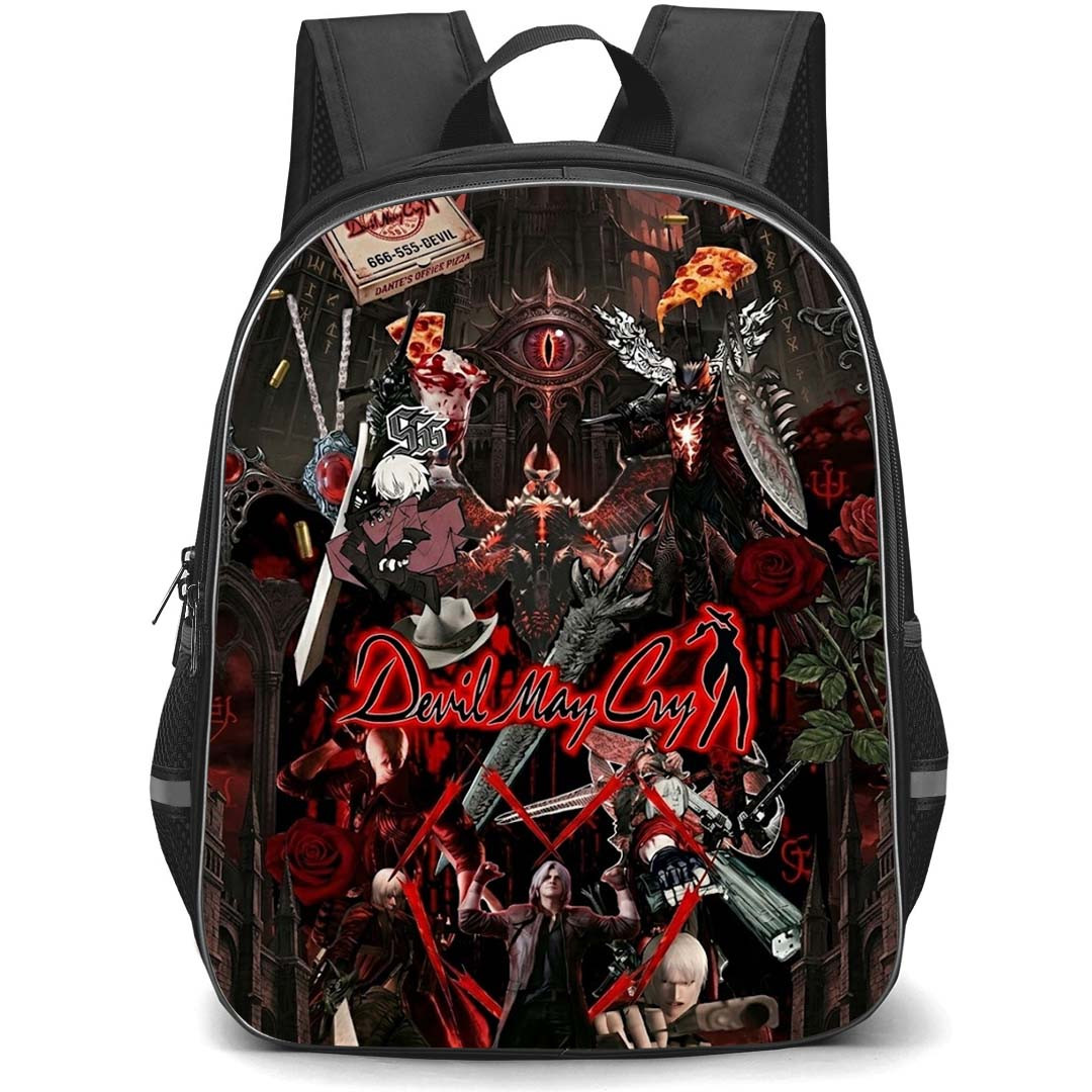 Devil May Cry Backpack School Bag StudentPack - Devil May Cry Game Collage Poster