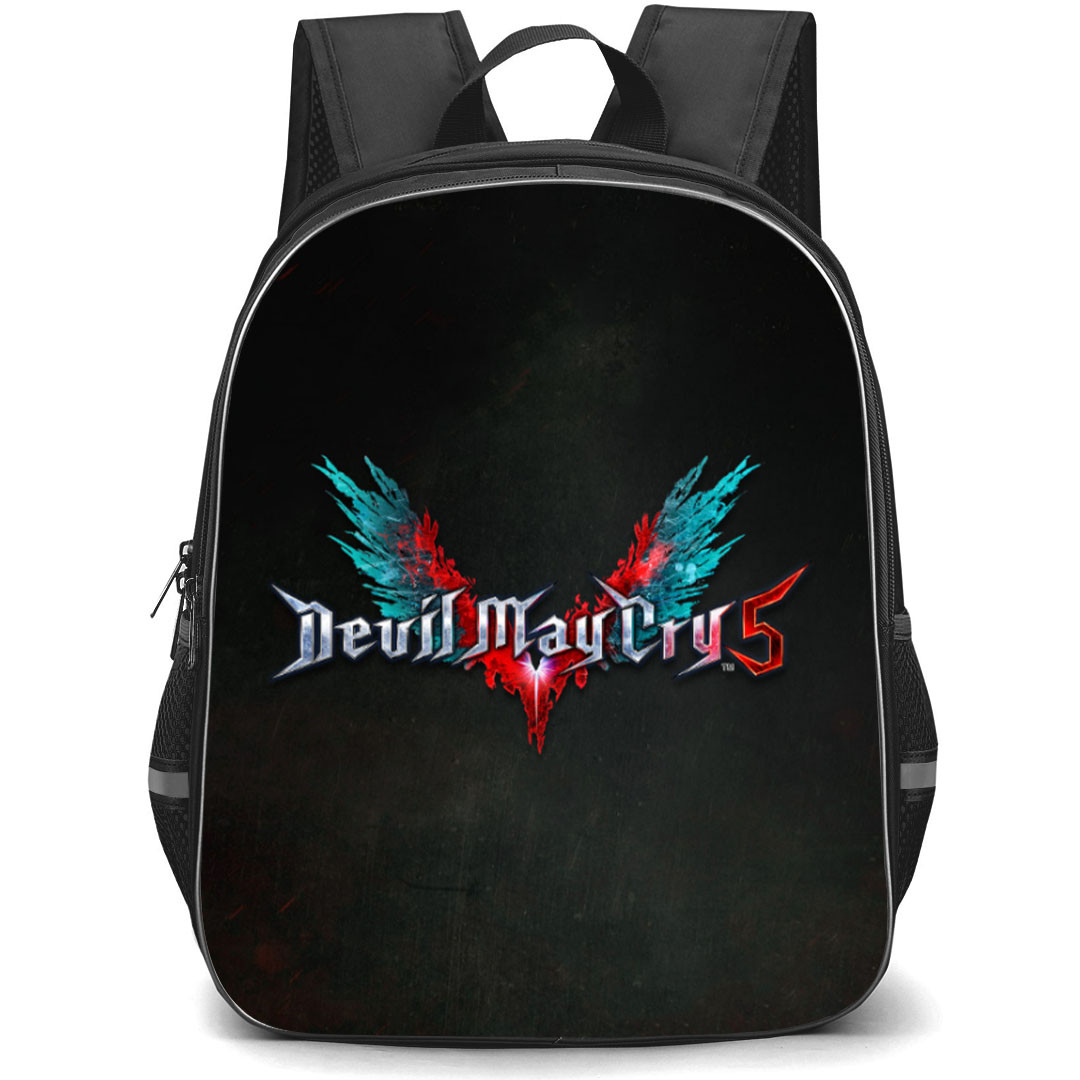 Devil May Cry Backpack School Bag StudentPack - Devil May Cry Game Logo Grunge Poster