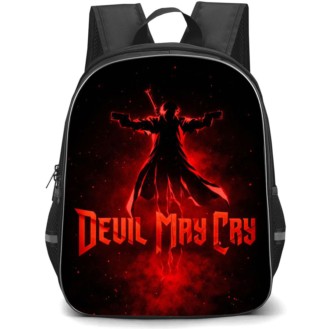 Devil May Cry Backpack School Bag StudentPack - Devil May Cry Red Silhouette Portrait Game Poster