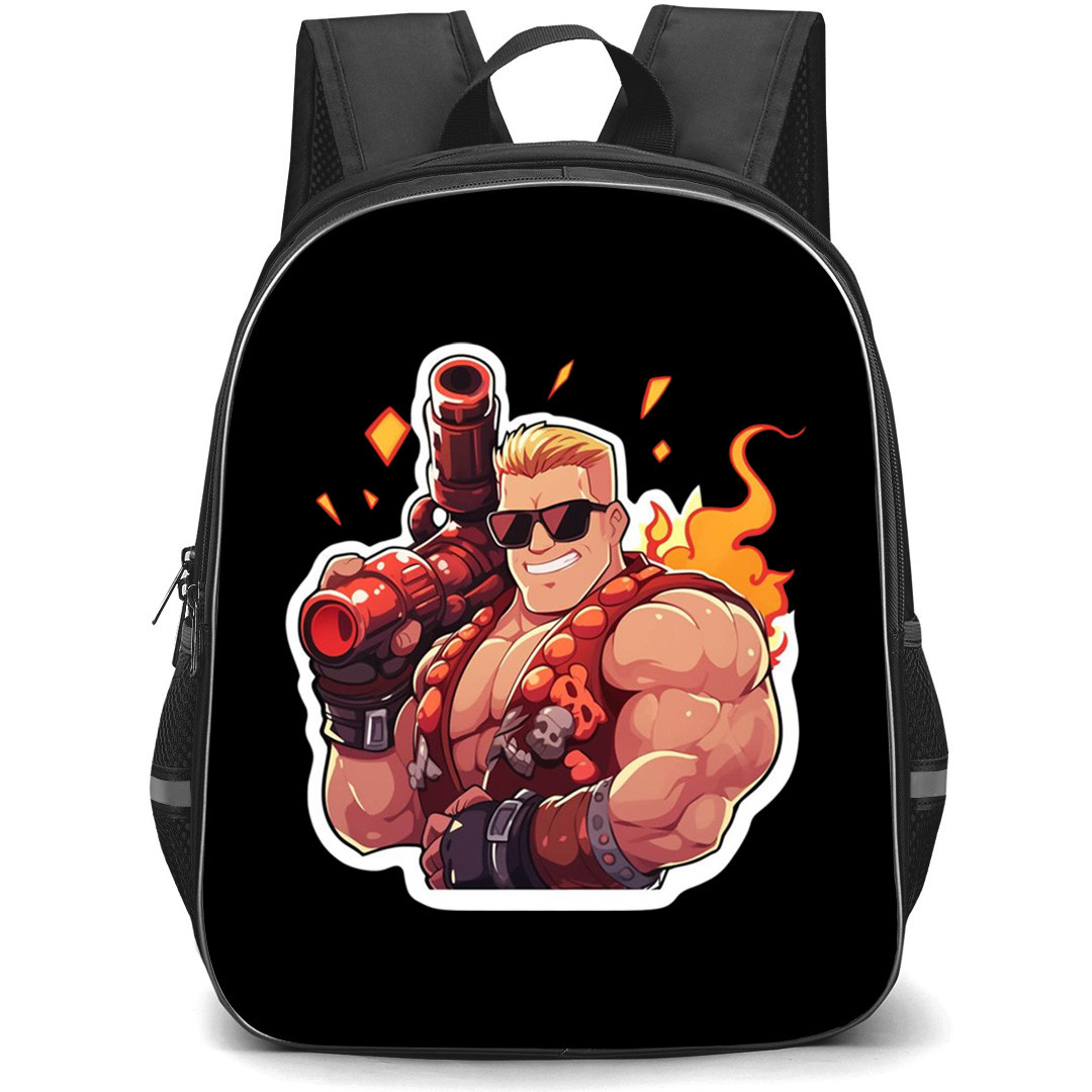 Duke Nukem Backpack School Bag StudentPack - Duke Nukem Fire Blast Art Sticker