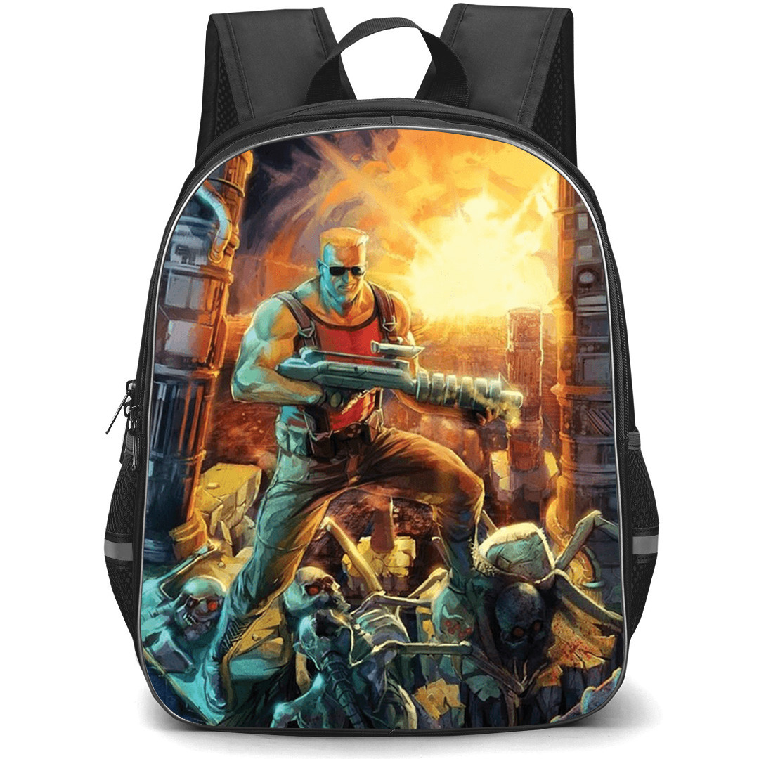 Duke Nukem Backpack School Bag StudentPack - Duke Nukem Standing On Corpses Art Poster