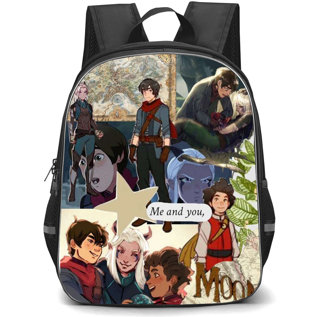 The Dragon Prince Mystery of Aaravos Backpack StudentPack - Aaravos Callum Ezran Collage Me and You