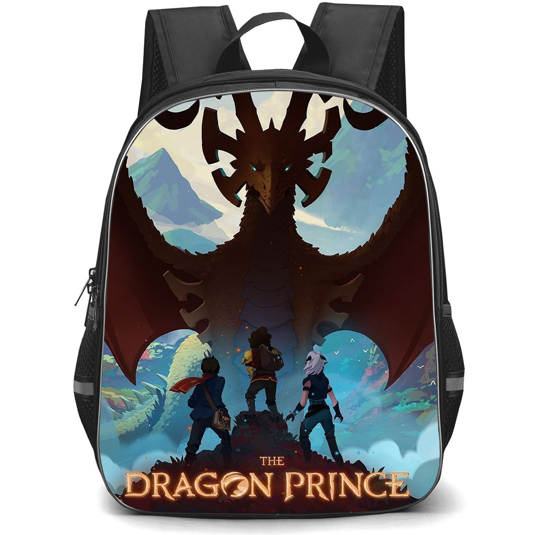 The Dragon Prince Mystery of Aaravos Backpack StudentPack - Rayla Ezran Callum Facing Dragon