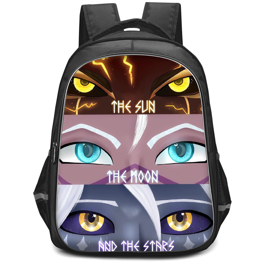 The Dragon Prince Mystery of Aaravos Backpack StudentPack - Eyes The Sun The Moon The Stars
