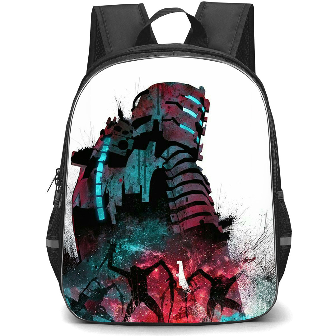 Dead Space Backpack School Bag StudentPack - Dead Space Isaac Clarke And Necromorphs Splatter Art Poster