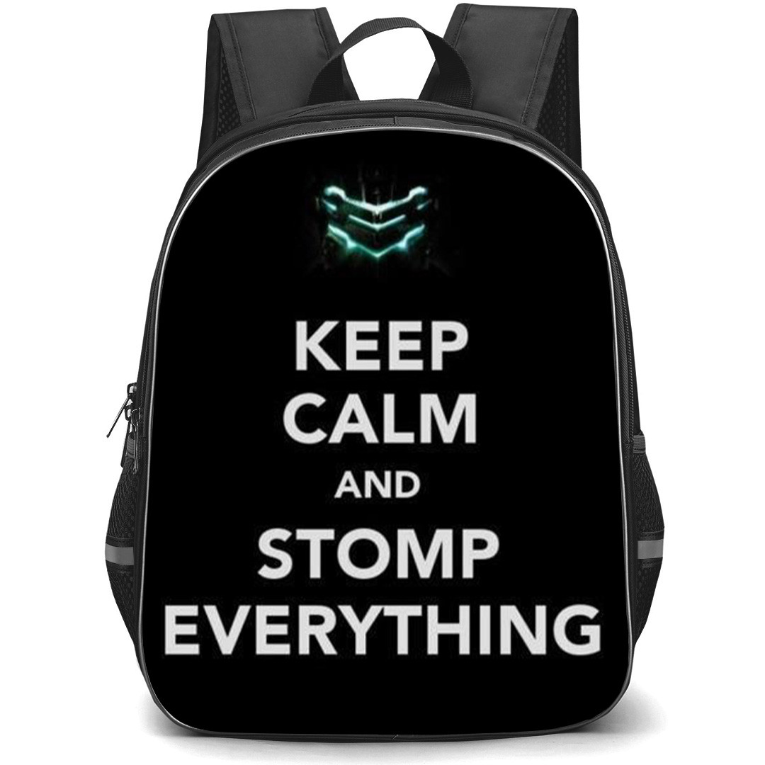 Dead Space Backpack School Bag StudentPack - Dead Space Keep Calm and Stomp Everything Phrase Poster