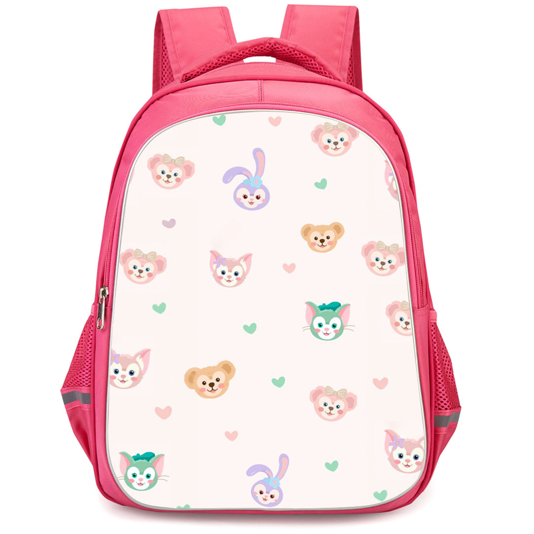 Duffy And Friends Backpack StudentPack - Duffy And Friends Avatar Pattern Art Beige Background