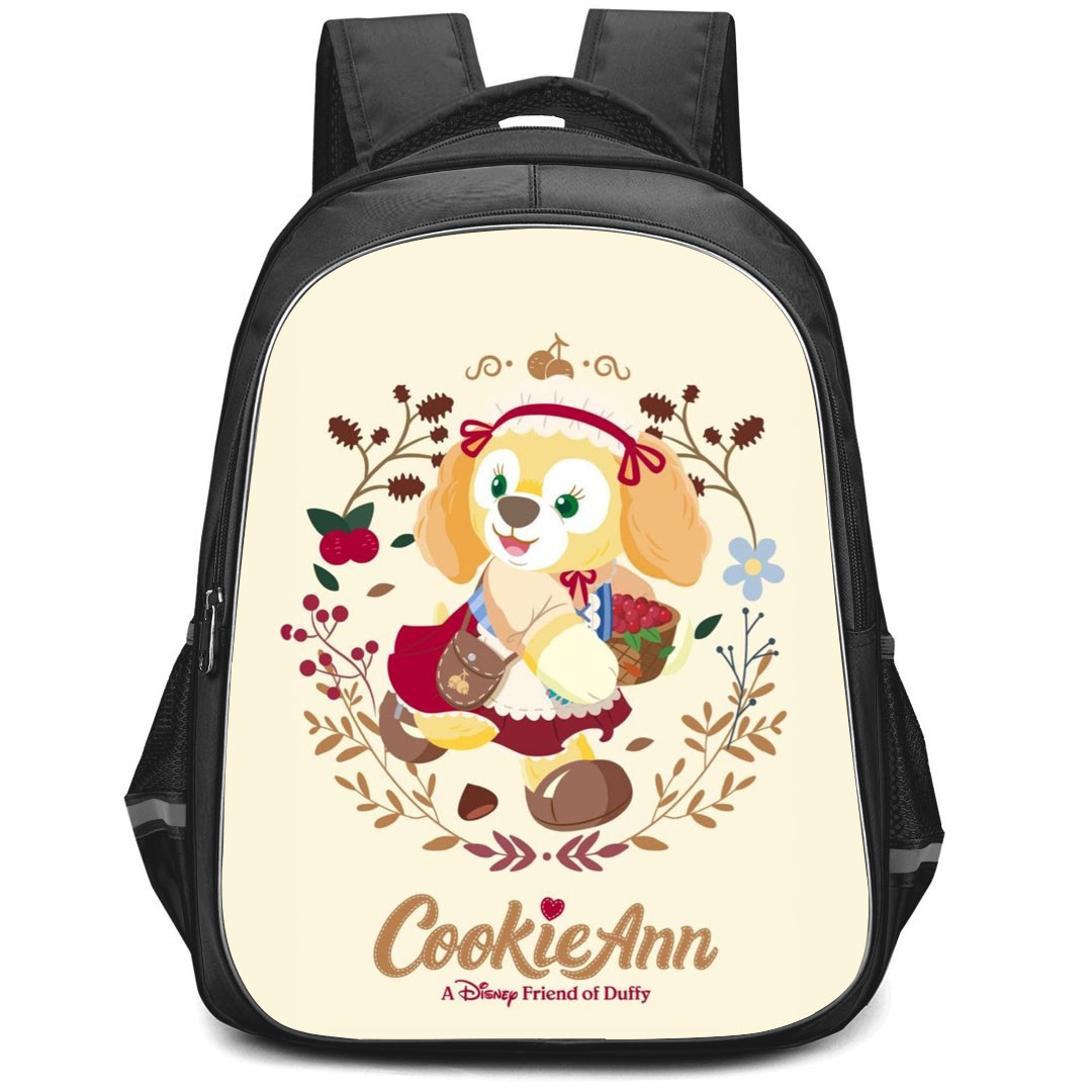 Duffy And Friends CookieAnn Backpack StudentPack - CookieAnn Picking Cherry On Beige Background