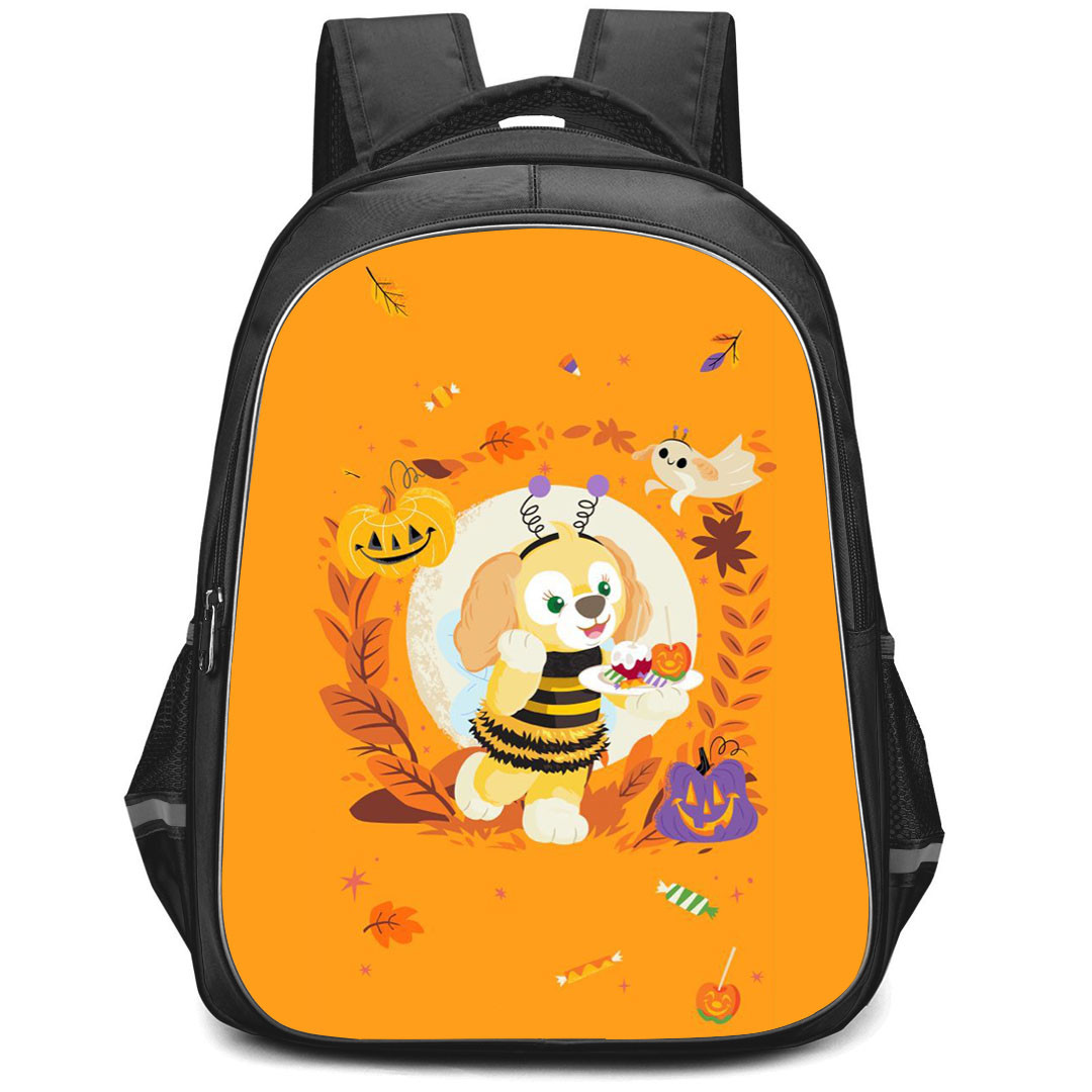 Duffy And Friends CookieAnn Backpack StudentPack - CookieAnn Walking Halloween Poster Orange Background
