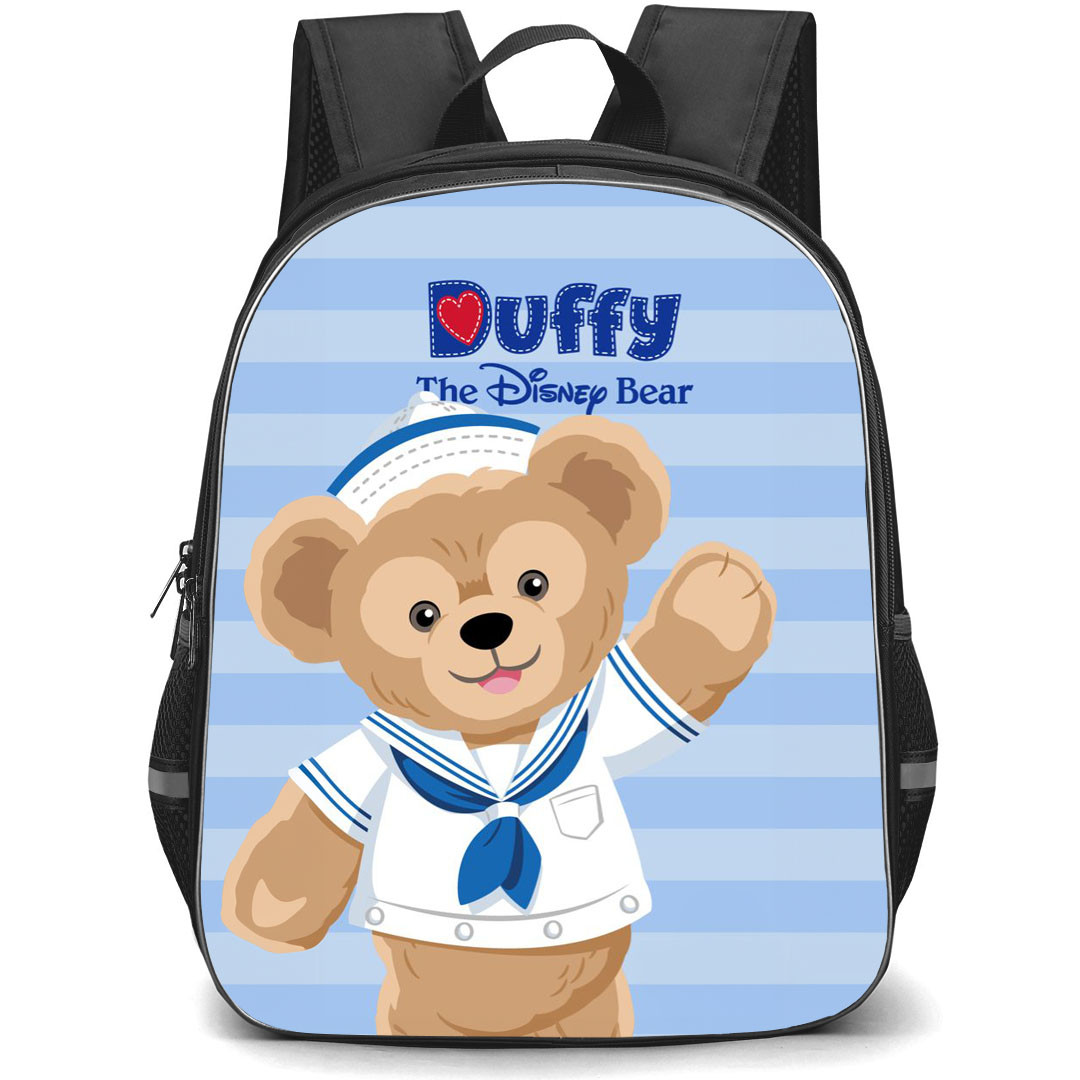 Duffy And Friends Duffy Backpack StudentPack - Duffy Standing On Blue Stripe The Disney Bear Poster