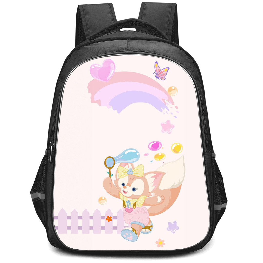 Duffy And Friends Linabell Backpack StudentPack - Linabell Playing With Bubble On Pink Background