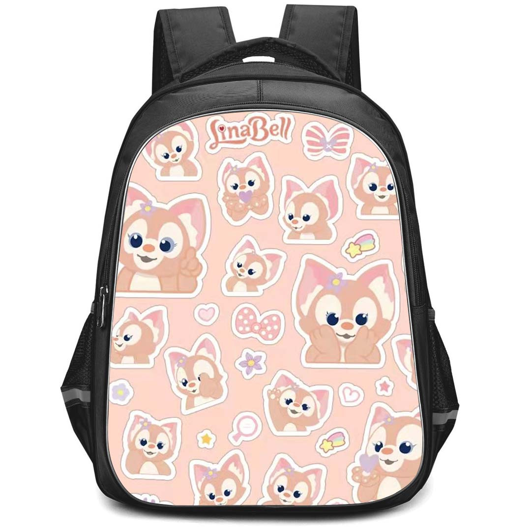 Duffy And Friends Linabell Backpack StudentPack - Linabell Sticker On Pink Background