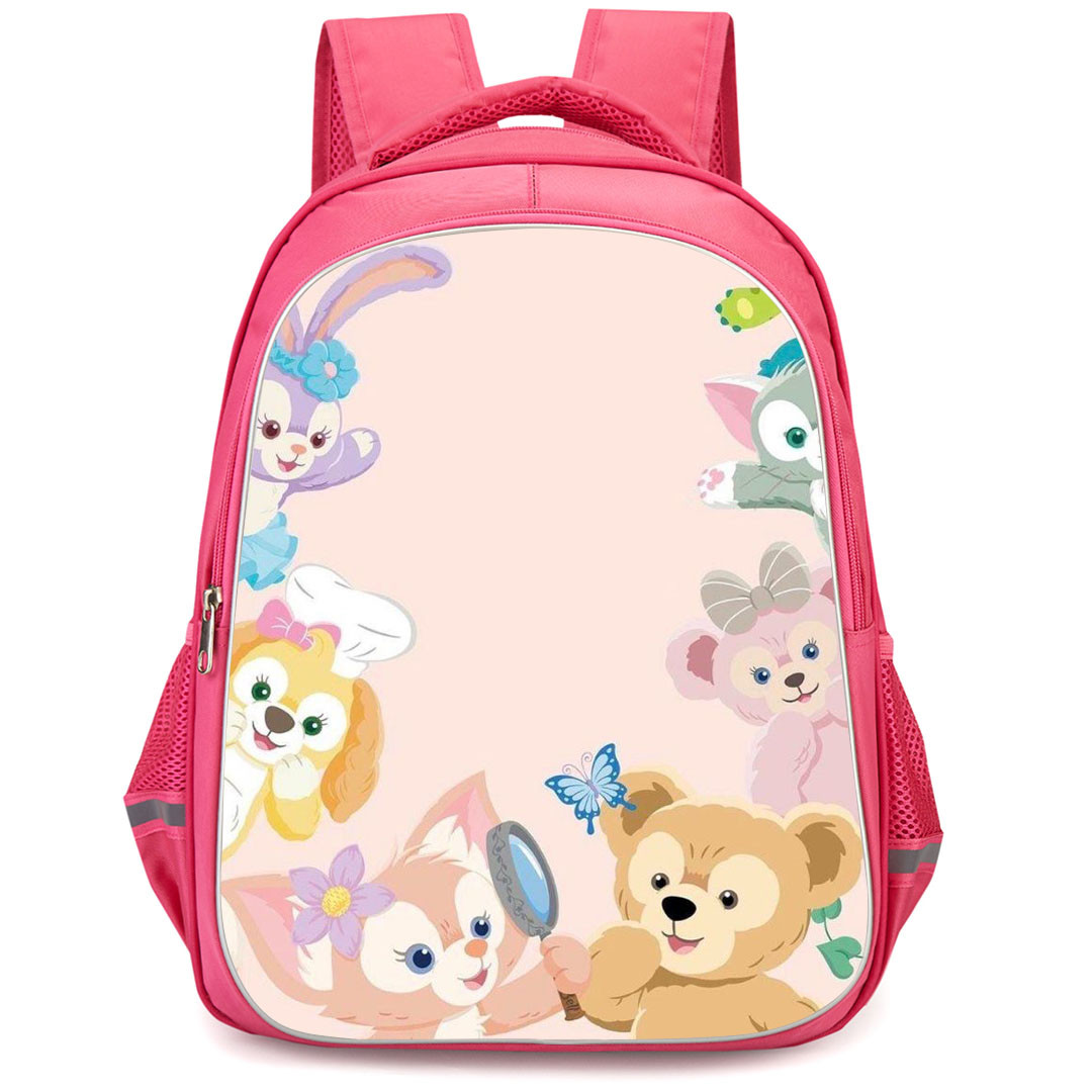 Duffy And Friends Backpack StudentPack - Duffy And Friends Searching Butterfly In Flower Garden Poster