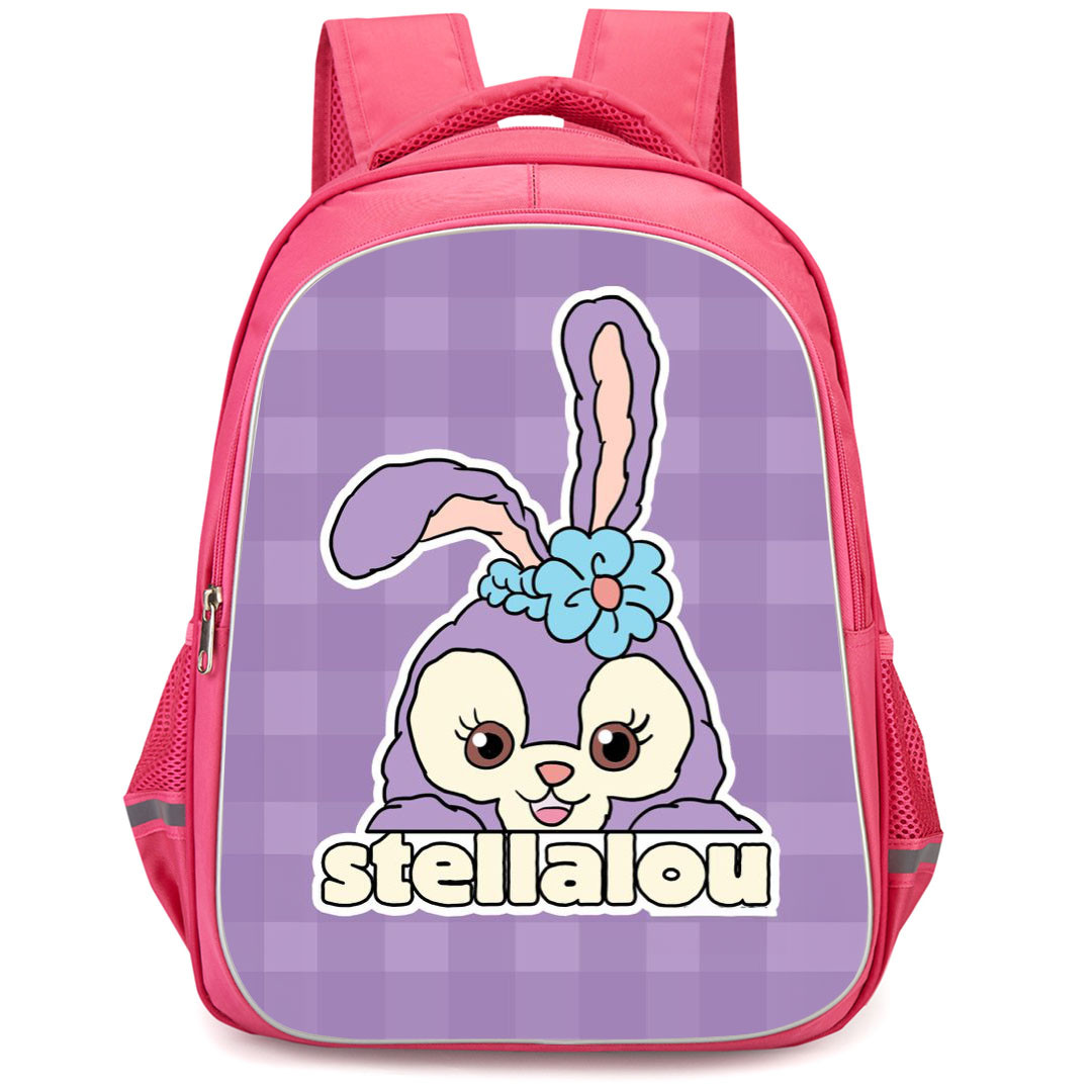 Duffy And Friends StellaLou Backpack StudentPack - StellaLou Avatar Sticker On Purple Checkered Background