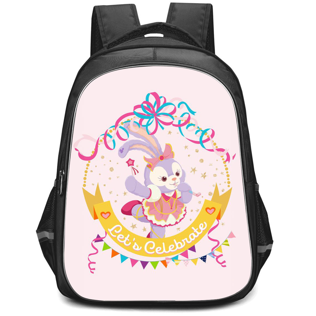 Duffy And Friends StellaLou Backpack StudentPack - StellaLou Let's Celebrate Poster On Pink Background
