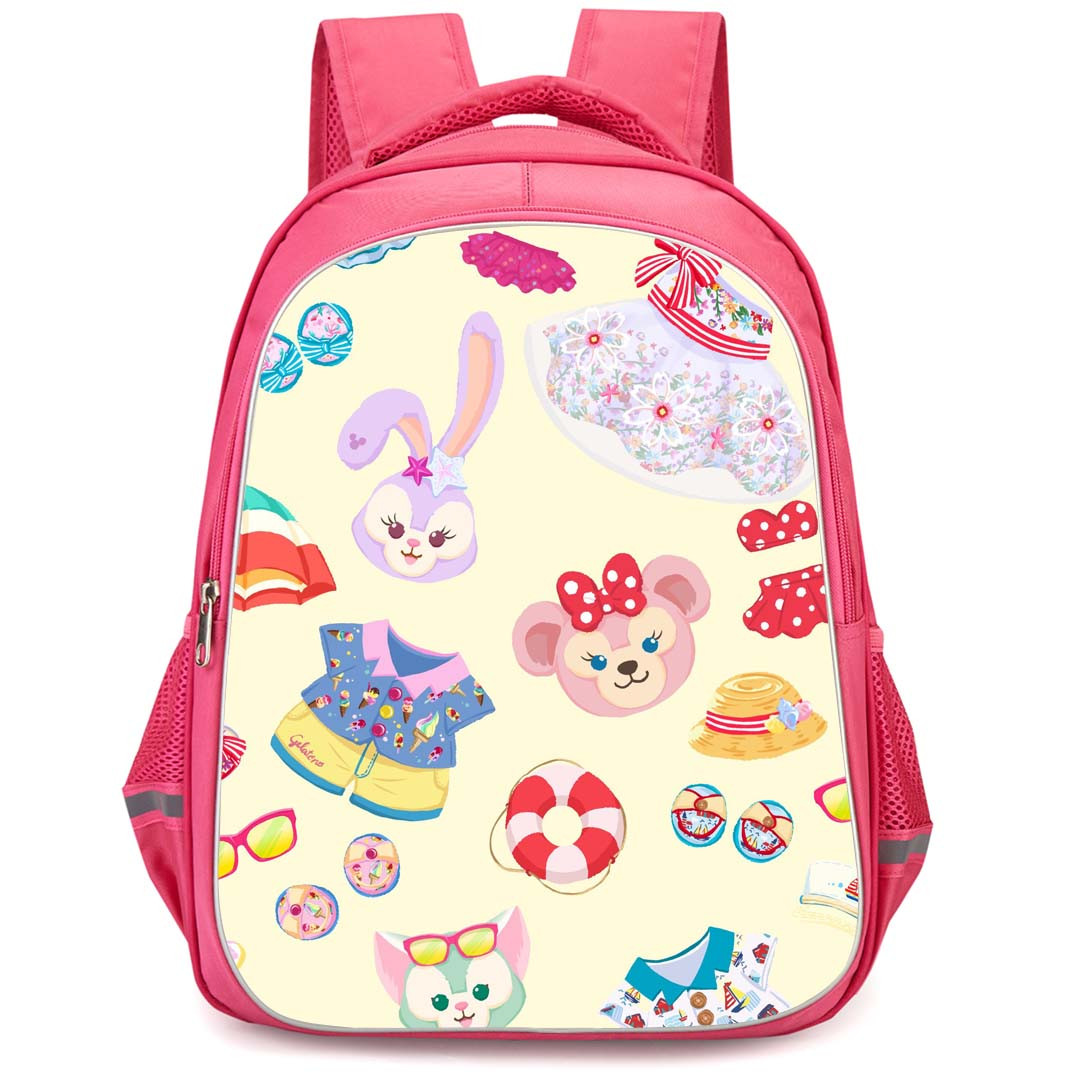 Duffy And Friends Backpack StudentPack - Duffy And Friends Summer Cartoon On Beige Background
