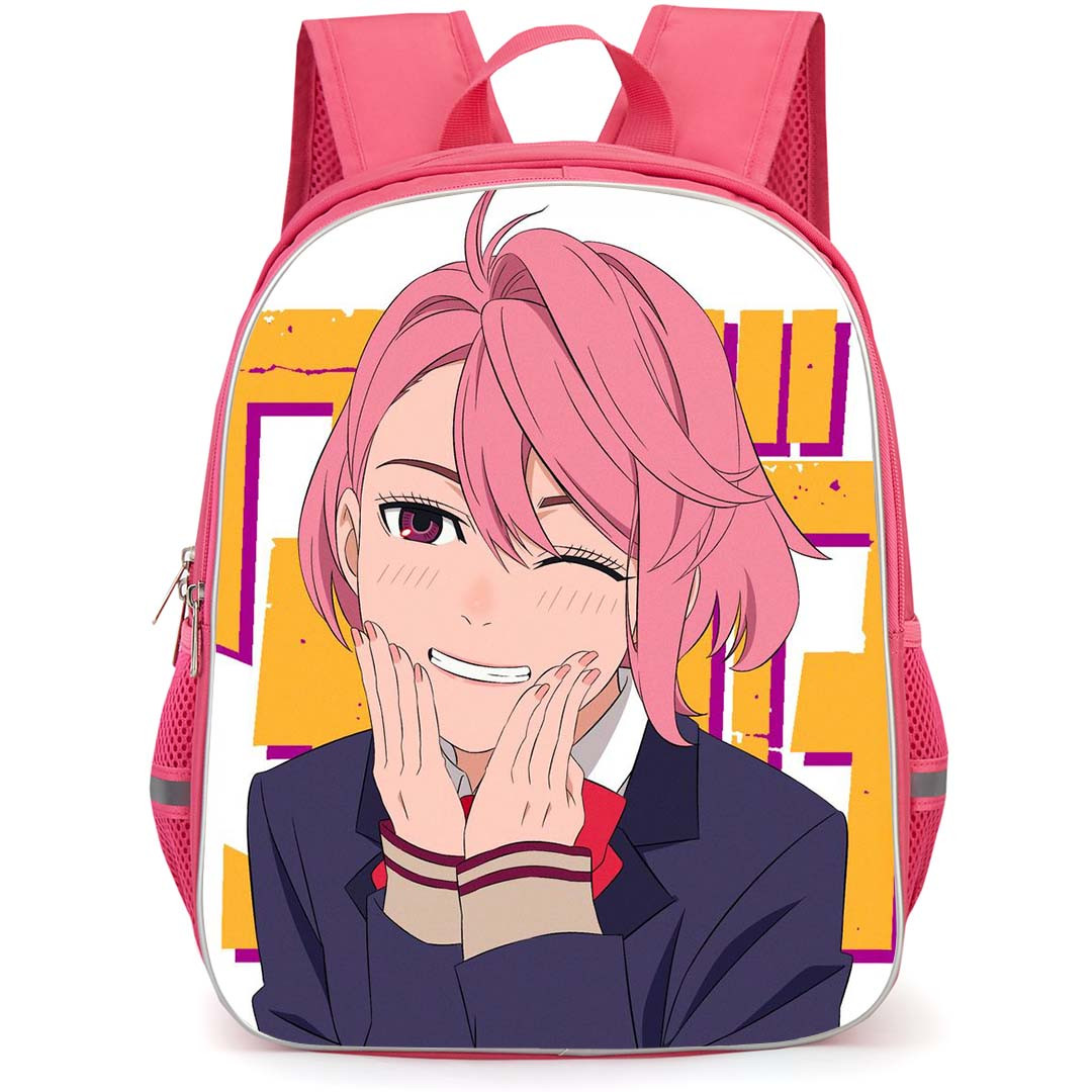 Dandadan Aira Shiratori Backpack StudentPack - Aira Shiratori Smiling Hands on Face