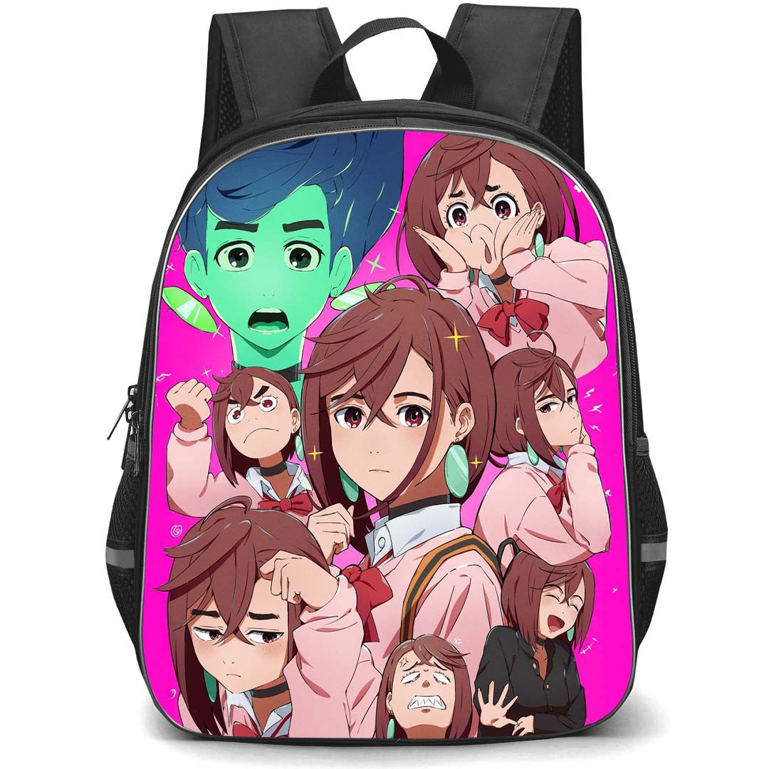 Dandadan Momo Ayase Backpack StudentPack - Momo Ayase Cartoon Art Collage