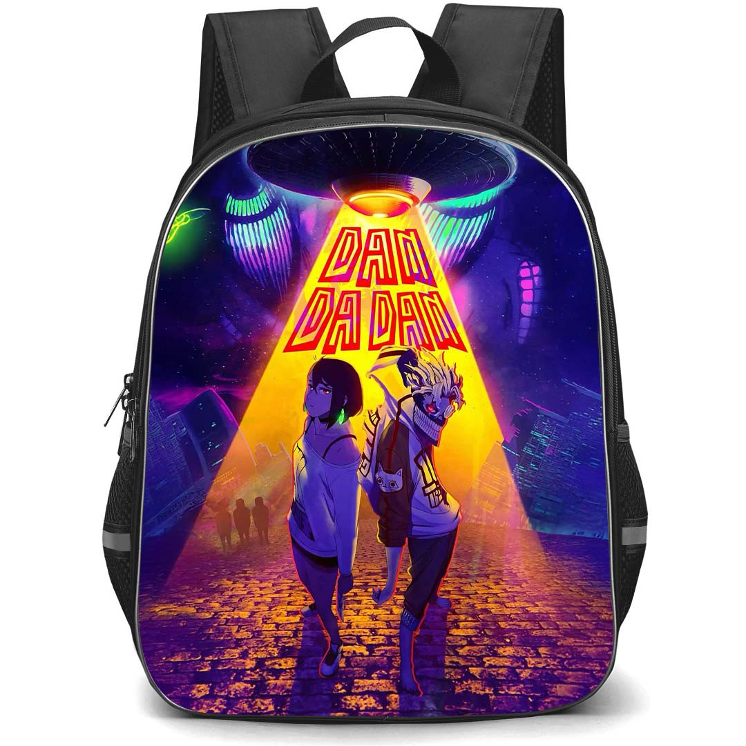 Dandadan Backpack StudentPack - Dandadan Ayase Momo and Jin Enjoji under UFO