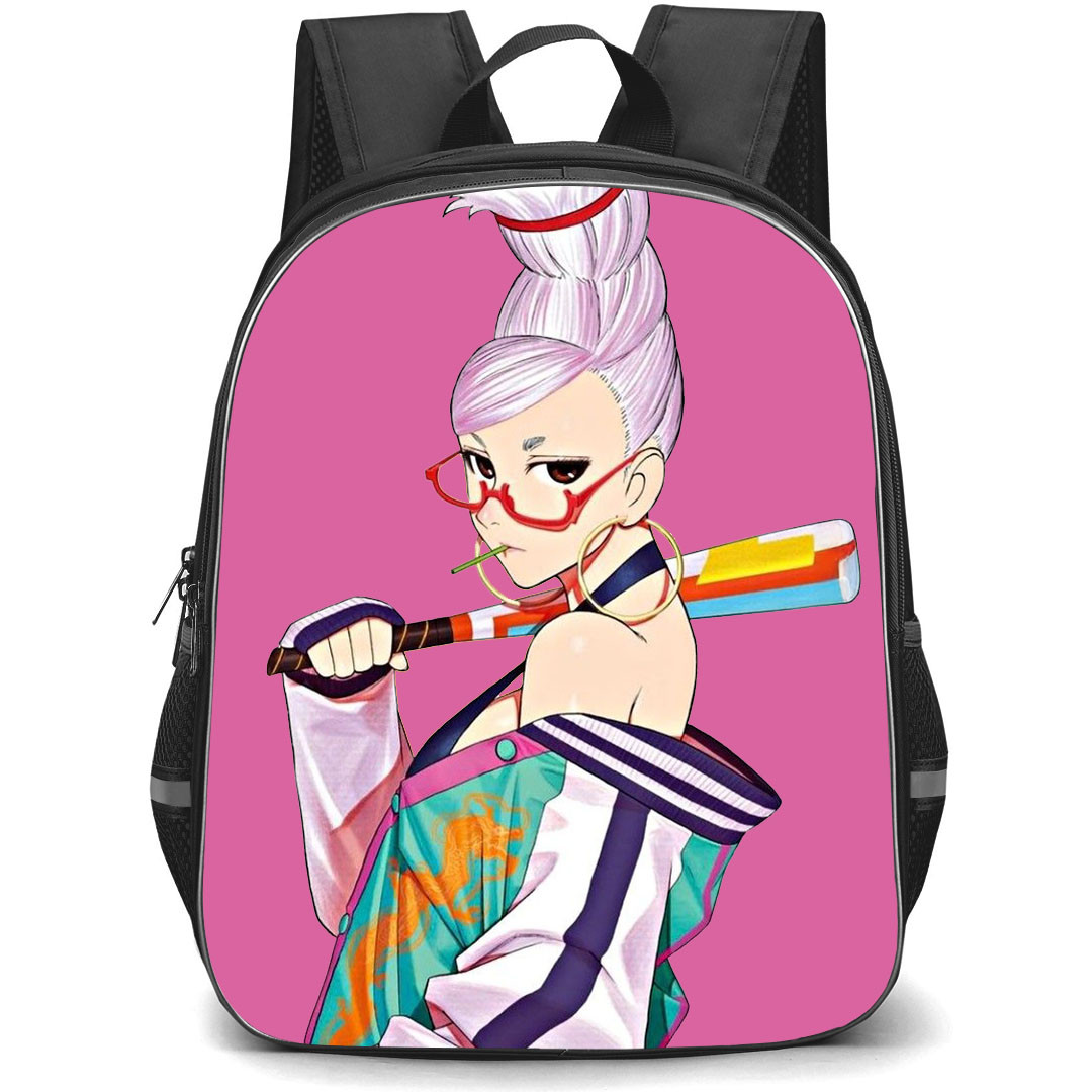 Dandadan Seiko Ayase Backpack StudentPack - Seiko Ayase Holding Bat Side Portrait