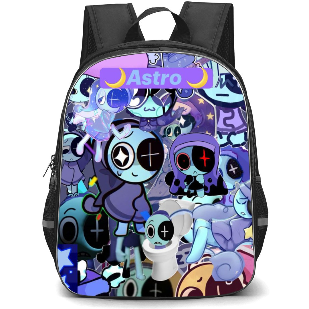 Dandys World Astro Backpack StudentPack - Astro Purple Collage Poster