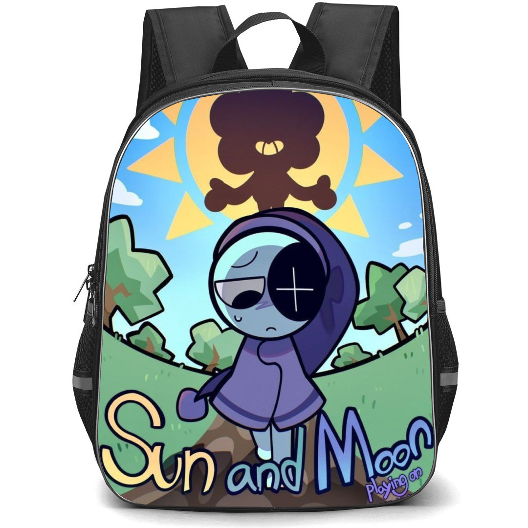 Dandys World Astro Backpack StudentPack - Astro Sun And Moon Playing Illustration Art Poster