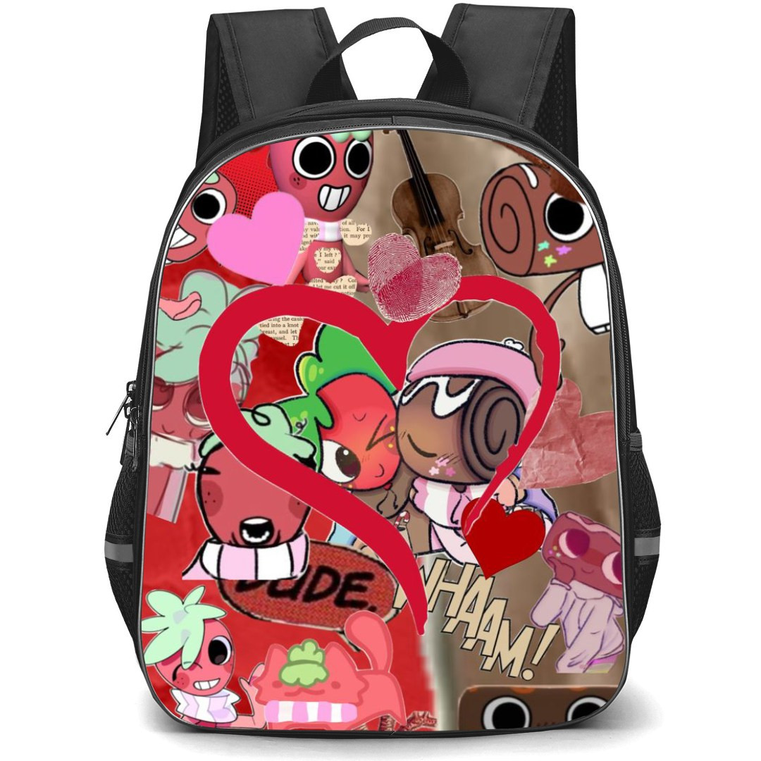 Dandys World Backpack StudentPack - Dandys World Character Sticker On Brown Background