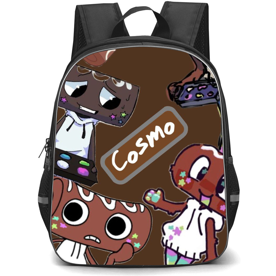 Dandys World Cosmo Backpack StudentPack - Cosmo Stickers On Brown Background