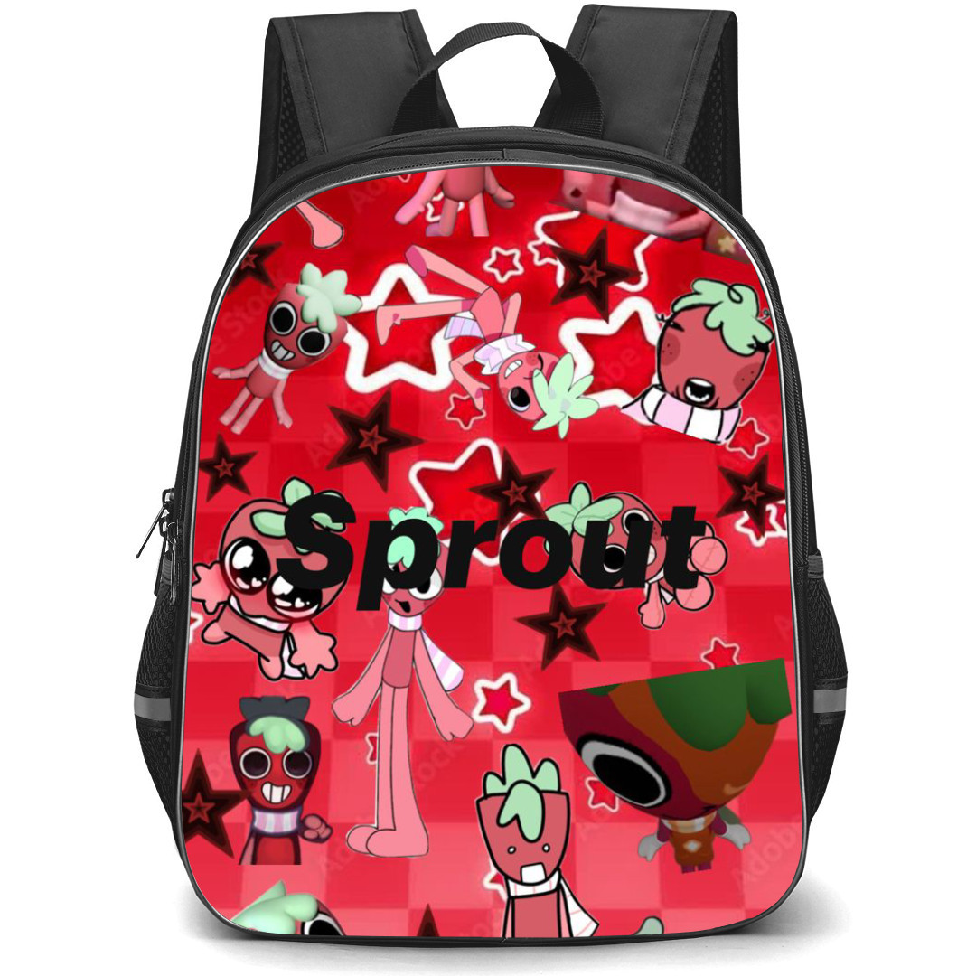 Dandys World Sprout Backpack StudentPack - Sprout And Stars On Red Background