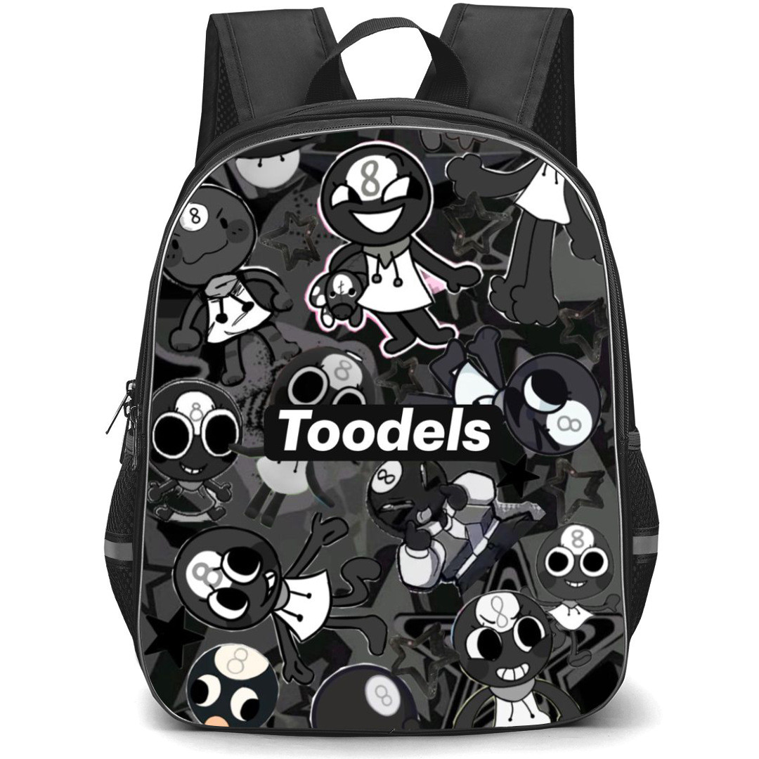Dandys World Toodles Backpack StudentPack - Toodles Grayscale Illustration Art On Purple Background