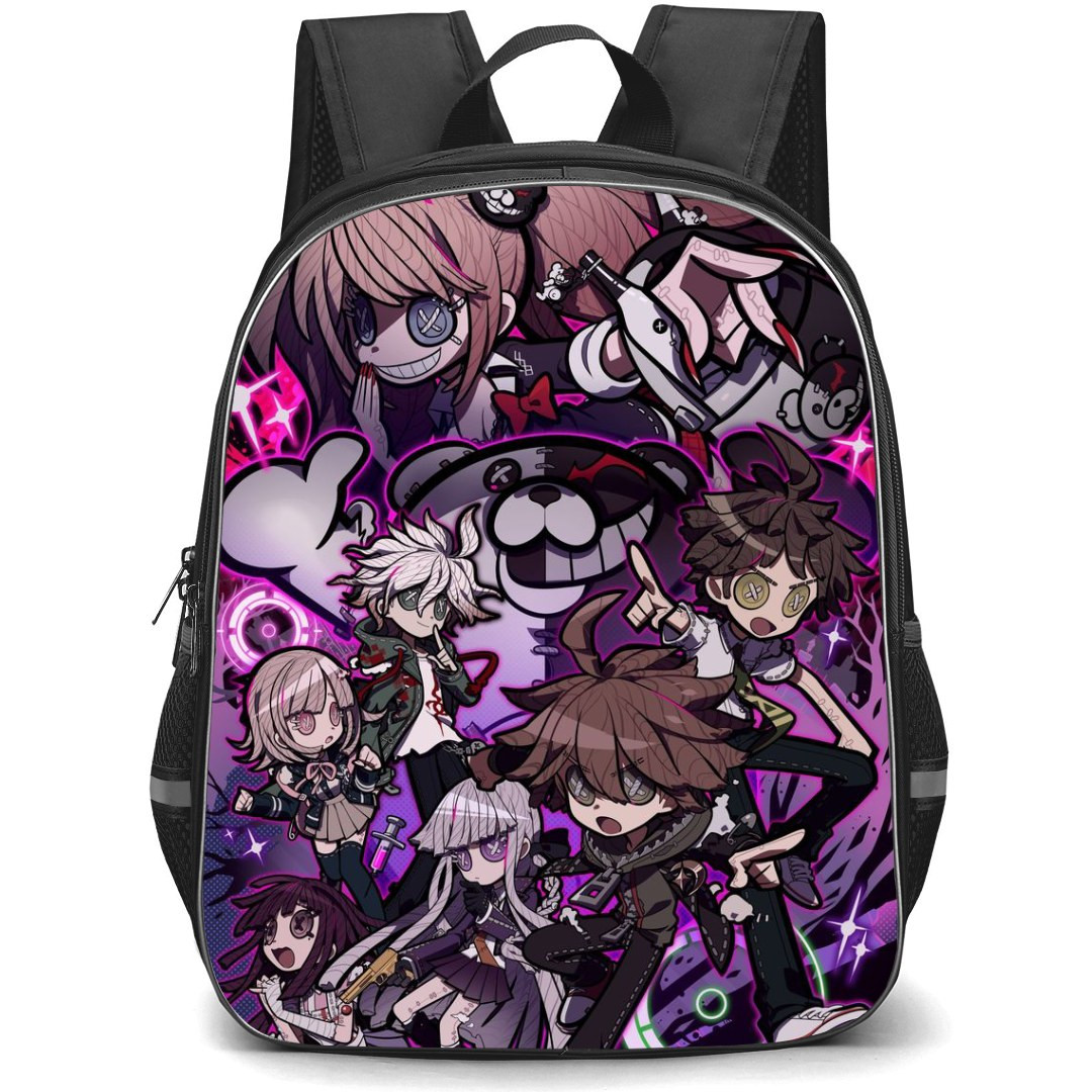 Danganropa Backpack StudentPack - Characters Sticker Art Violet Background