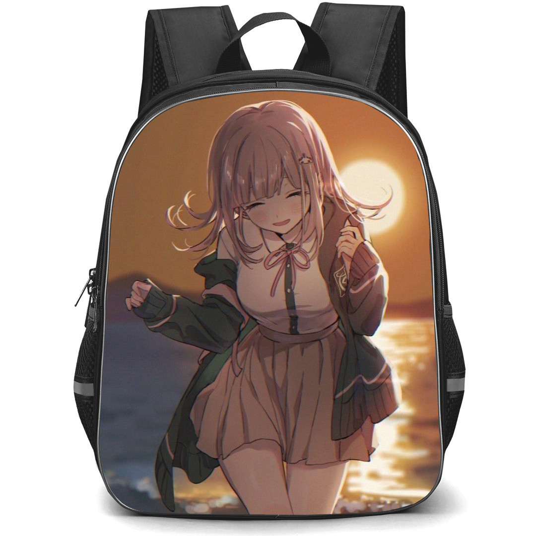 Danganropa Chiaki Nanami Backpack StudentPack - Chiaki Nanami Portrait Sunset Background