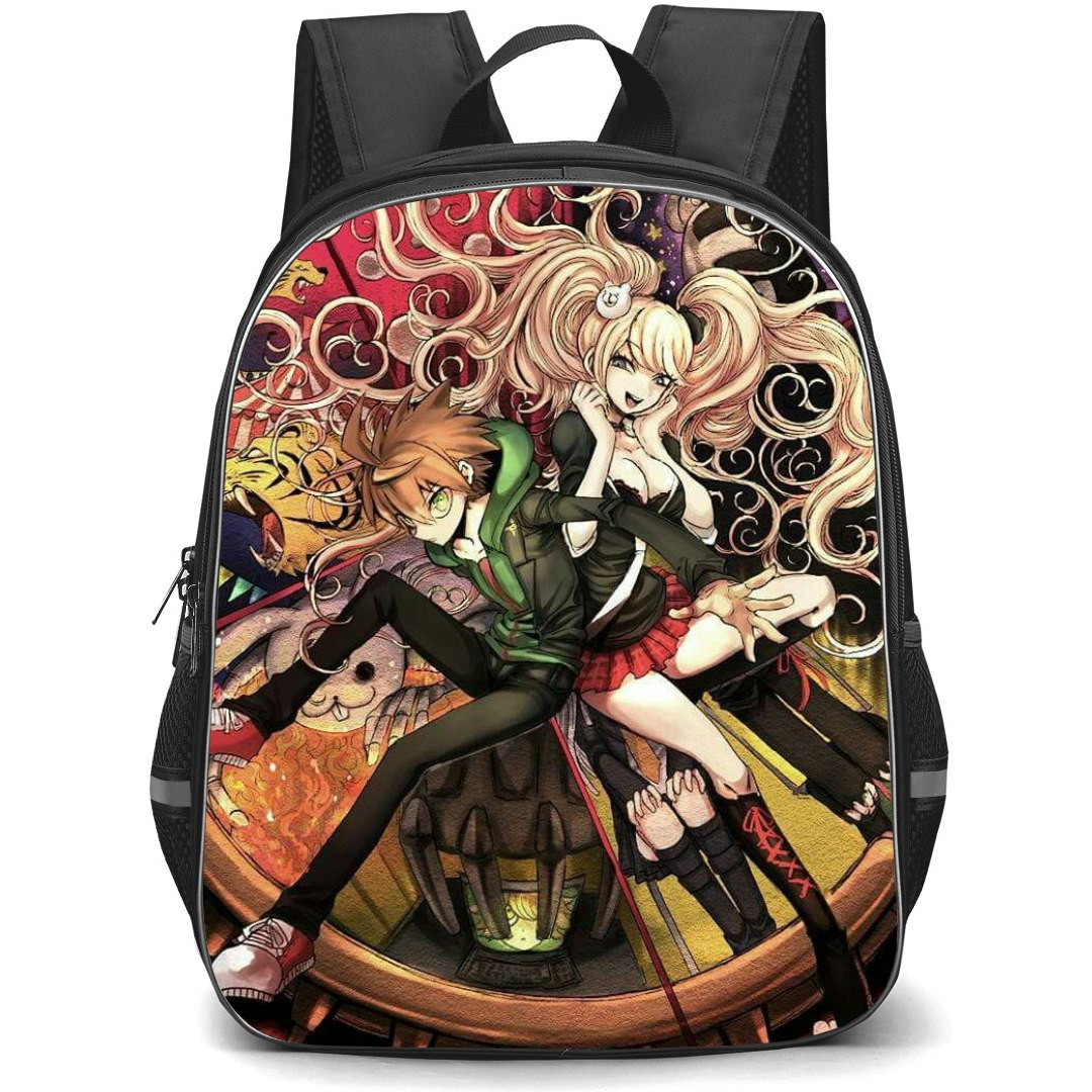 Danganropa Junko Enoshima Backpack StudentPack - Junko Enoshima And Naegi Makoto Sitting Illustration