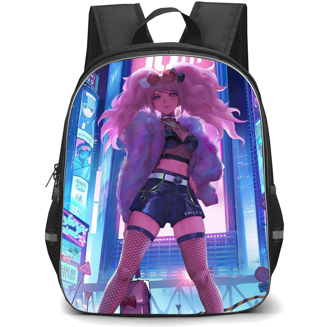 Danganropa Junko Enoshima Backpack StudentPack - Junko Enoshima Portrait City Background