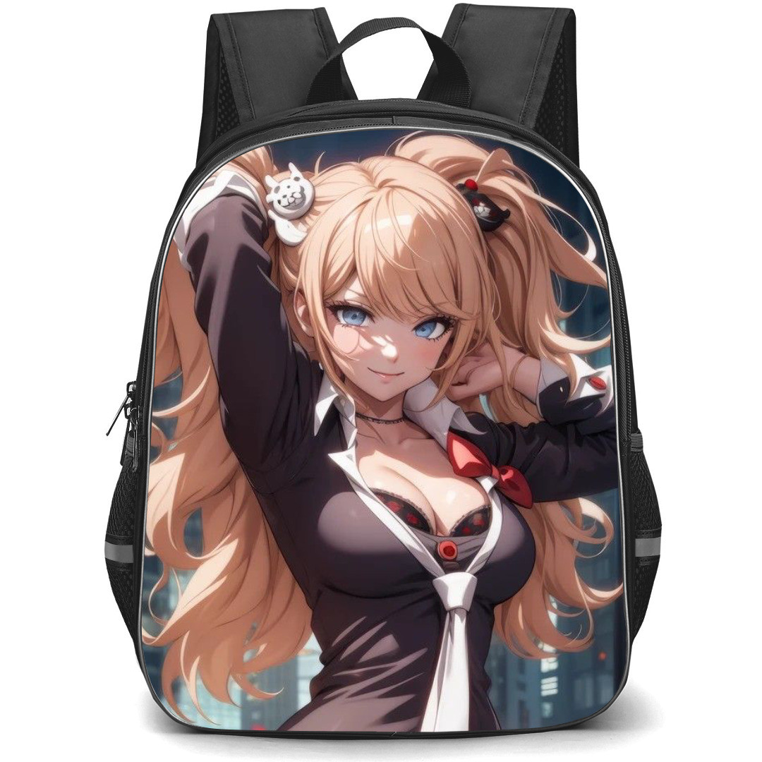 Danganropa Junko Enoshima Backpack StudentPack - Junko Enoshima Side Portrait City Background