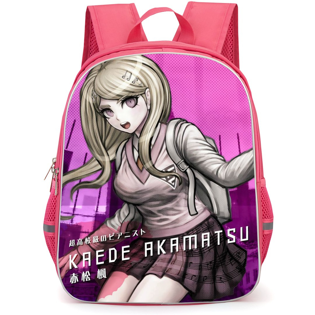 Danganropa Kaede Akamatsu Backpack StudentPack - Kaede Akamatsu Portrait Pink Background